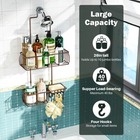 Hanging Anti Swing Over Head Shower Caddy Rustproof With Hooks For Towels Sponge