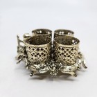 Vintage Silvertone Sf Sam Fink Vanity Lipstick Holder Stand Stamped Holds 4