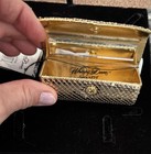 Whiting And Davis Vintage Gold Tone Mesh Lipstick Case Holder With Mirror