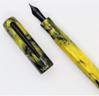 Handmade Black And Yellow Alumilite Fountain Pen With Black Nib