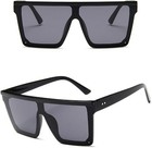 Men Women Sunglasses Fashion Oversize Flat Mirror Lens Square Big Shield Large