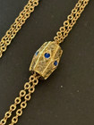 Ant Victiorian Gold Filled 25  Ladies Watch Chain Necklace With Jeweled Slide
