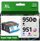 4 Pack 950xl 951xl Combo Pack Compatible For Hp 950 951 Xl Ink Cartridge For Hp