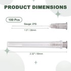 100 Pcs Dispensing Needle 27 Gauge 1 5   Stainless Steel Tips gray 