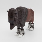 Navajo Folk Art-bison In Tennis Shoes By Monty Begaye-native American