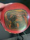 Antique Oriental Asian Elephant Rice Container Woven Wicker Basket Wood W lid