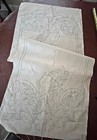 Vtg Pure Linen Table Runner scarf Stamped To Embroider Butterfly Floral Pattern