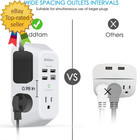 Usb Wall Charger Surge Protector 5 Outlet Extender With 4 Usb Charging Ports