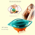 Spill Proof Gyro Snack Bowl For Babies   Toddlers 360 Rotating Blue orange