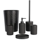  Bathroom Accessory Set - 6 Pcs Black Bathroom Accessories Set Black Effect