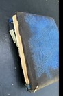 Antique Photo Album 1800s With Original Photos Blue Crushed Velvet Tattered