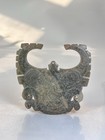 Rare Chinese Antique Jade Carving Of Deity With Horn Pendant          