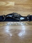 Vintage 1960s Clasping Hands Victorian Style Buckle Black Leather