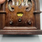 Antique Vintage Cathedral-style Am fm Radio Wooden Battery Powered 7x6   