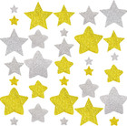 Glitter Foam Stickers Silver Gold Stars Shaped Stickers Christmas Self Adhesive 