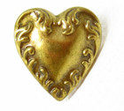 Heart With Fire Border Small Lapel Pin Or Tie Tack Gold Tone Vintage Gift