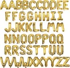 52 Pcs  16  Foil Gold Letter Balloons 2 Sets Of A-z  Mylar Aluminum Hanging A   