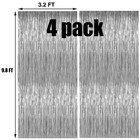4 Packs Silver Foil Fringe Curtains Metallic Tinsel Shimmer Curtain Photo Boo   