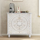 Entryway Accent Storage Cabinet With 2 Doors Distressed Sideboard Buffet New