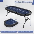 8 Player Foldable Poker Table Portable Folding Texas Holdem Table W padded Rail