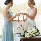 Mrs Gifts For Bride 2026 - Large Canvas Wedding Tote Bag With Zipper  Bridal Sho