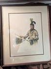 Rare Mckenney Hall Octavo Portrait Print 1855  Naw-kaw  A Winnebago Chief Wood