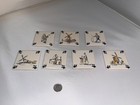 Vintage Ceramic Delft Klm Airlines Business Class Tile Coasters Set Of 7