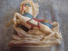 Vintage Lot Of 8 Porcelain Carousel Horses - Golden Supex   7 More