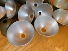 Lot Of 20 Spun Aluminum Light Reflectors shades Nos 7  Dia--1 25  Socket Hole