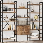 Large Wooden Bookcase Triple 4 Tier Book Shelf