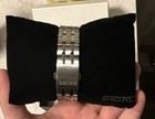 Seiko Men s Solar Powered Quartz Analog Stainless Steel Watch Black Dial W box