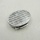 Vintage Antique 800 Sterling Silver Snuff Pill Box Wave Design Accessory