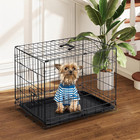 24 Inch Dog Crate  Foldable Puppy Small Dog Cage Pet Kennel