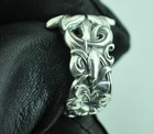 Solid 925 Sterling Silver Lily Flower Floral Adjustable Spoon Ring
