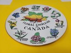 Vintage Souvenir Plate Floral Emblems Canada Painted Porcelain Maple Leaf Rare 