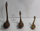 Vintage Trio Of Brass Swans Goose Geese Family