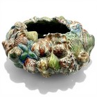 Vintage Ceramic Seashell Design Bowl 13    Artisan Signed   Fabulous Colors   Read