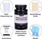 Screen Printing Photo Emulsion  8 5 Oz   Diazo Sensitizer 1g   Measuring Cup  Gl