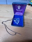 Vintage Waterford Crystal Heart Pendant Necklace With Sterling Silver Chain