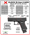 Umarex Glock 19 Mos  177 Cal Air Pistol Blowback W  Bbs   5 Co2  2255230  Gen 5