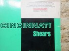 Cincinnati Shears Manual Installation Operation Maintenance