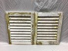 Pair Vtg Shabby White Antique House Wood Window Shutters Chic Old 955-23b