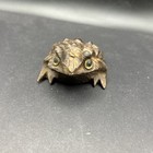Vintage Japanese Cryptomeria Frog Hand Carved Cedar Wooden Toad