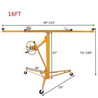 16ft Drywall Panel Hoist Dry Wall Rolling Caster Lifter Construction Tool Yellow