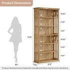 6-tier Bookshelf  75-inch Tall Large Bookcase Wood Freestanding Display Shelves