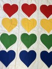 Vtg  80 s Baby Bedding Hearts Primary Colors Padded   Quilted fitted Top Sheet
