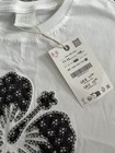 Zara Girls Embroidered Flower Boxy Cropped Tee Shirt Size 11-12 Nwt