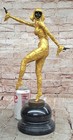 Chiparus Art Deco Gilded Bronze Egyptian Dancer With Black Patina Face
