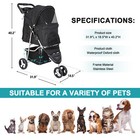 Dog Pet Stroller Jogger Walk Travel Carriage 3 Wheeler W foldable Carrier Cart 