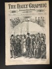 Complete 1874 Daily Graphic Illustrated Large Newspaper Advertising 4 1 Vg exc